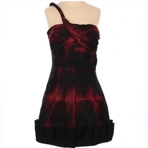 BCBG MaxAzria Single One Shoulder Silky Ombre Mine Party Dress 6 RARE